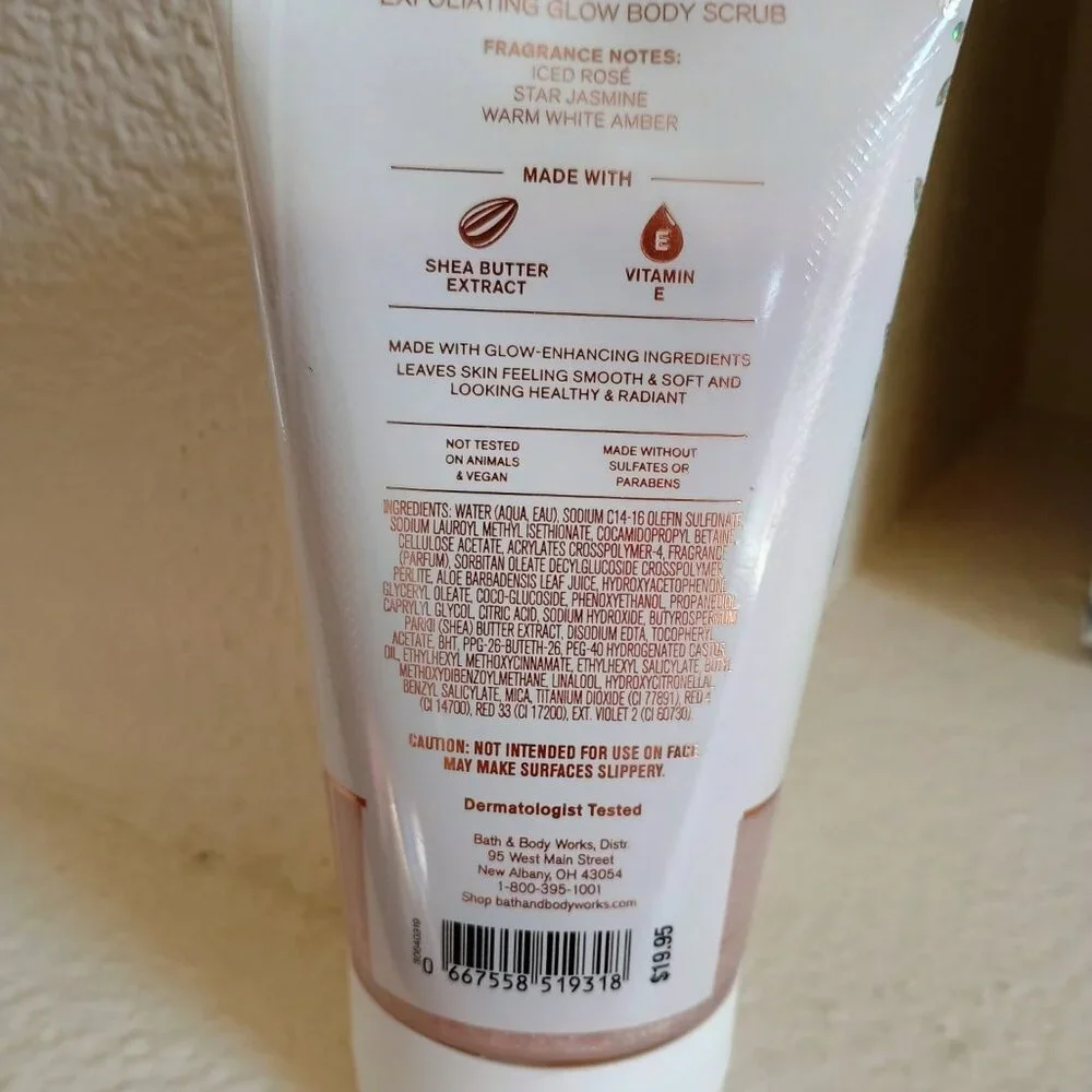 BN BATH BODY WORKS EXFOLIATING GLOW BODY SCRUB SHEA BUTTER VITAMIN E FULL SIZE - Picture 2 of 2